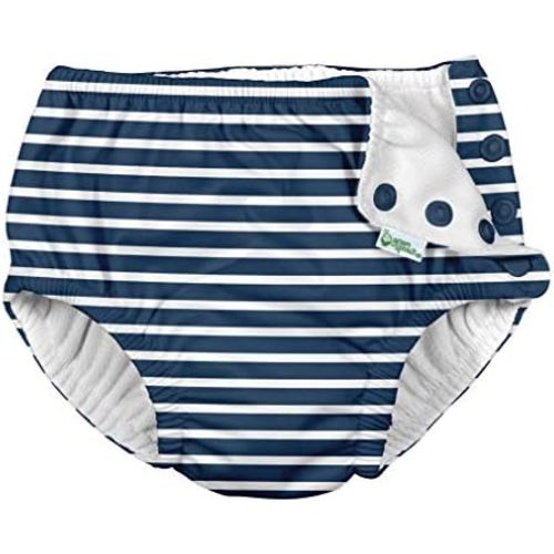 green sprouts Snap Reusable Absorbent Swimsuit Diaper, Light Pink Pinstripe, 24 Month