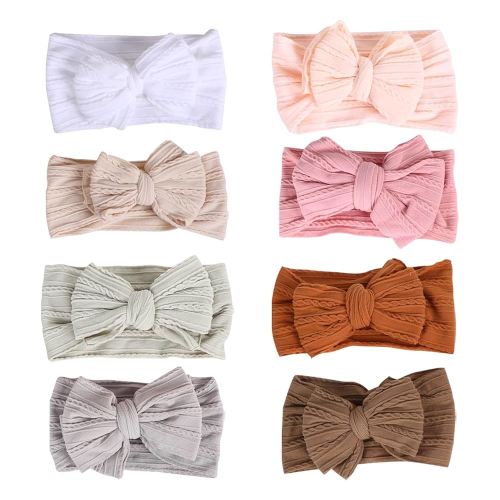 Baby Bows Headbands Nylon Hairbands Baby Girl Bows Hair Accessories for Infant Toddler Essentials (8Color-green, mid)