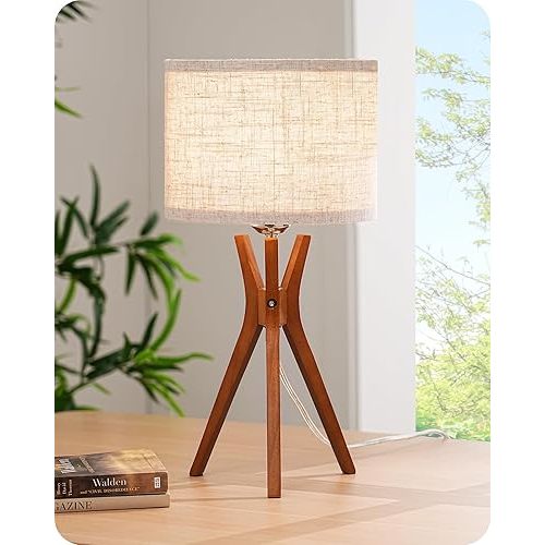 Mid Century Table Lamp, 17.5" Tripod Nursery Lamp