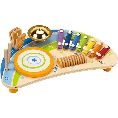 Hape Mighty Mini Band Wooden Percussion Instrument| Preschool Educational Music Toys for Kids