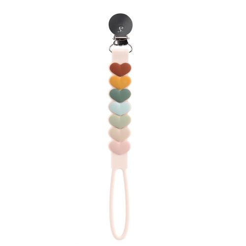 Loulou Lollipop Beadless Silicone Pacifier Clip (Sweetheart, Multi)