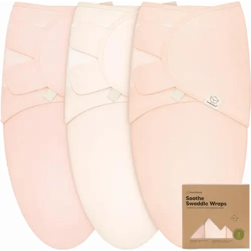 KeaBabies 3-Pack Organic Baby Swaddle Sleep Sacks - Swaddles for Newborns, Infant 0-3 Months, Baby Girls, Boys, Soft & Snug Newborn Sleep Sack, Nursery Swaddling Blankets (Angelic)