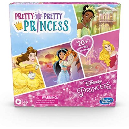 Hasbro Gaming Pretty Pretty Princess: Edition Board Game Featuring Disney Princesses, Jewelry Dress-Up Game for Kids Ages 5 and Up, for 2-4 Players (Amazon Exclusive)