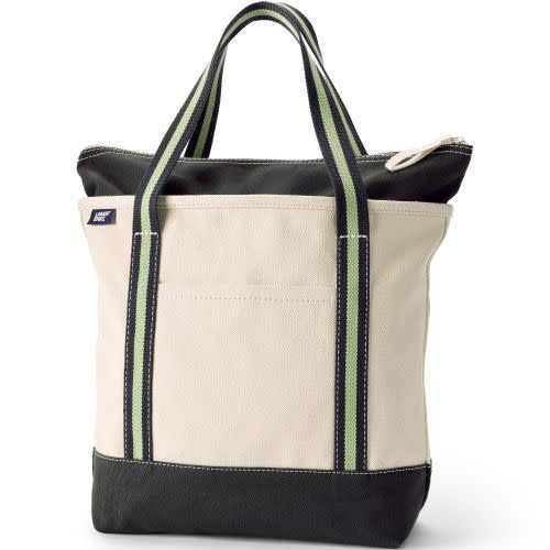 Medium 5 Pocket Open Top Canvas Tote Bag | Lands' End