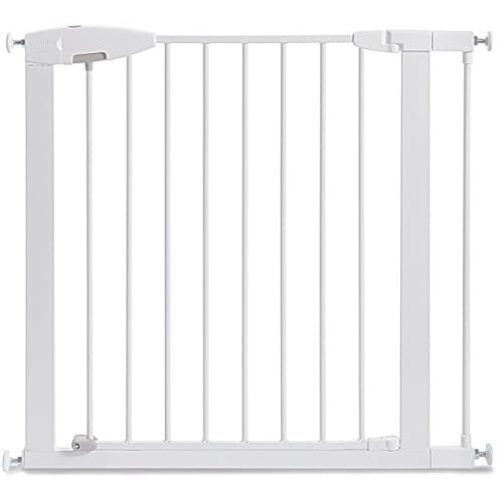 Munchkin Easy Close Pressure Mounted Baby Gate for Stairs, Hallways and Doors, Walk Through with Door, Metal, White, 35x29.5 Inch (Pack of 1)