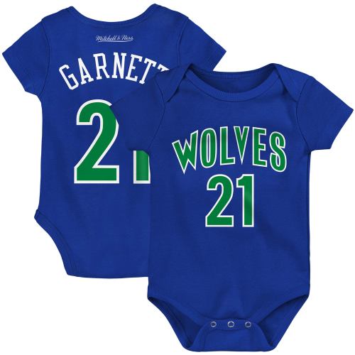 Mitchell & Ness Kevin Garnett Minnesota Timberwolves Infant Blue Hardwood Classics Name & Number Bodysuit