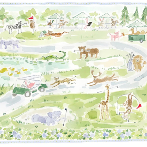 The "Wild Fairways" Golf Menagerie Fine Art Print