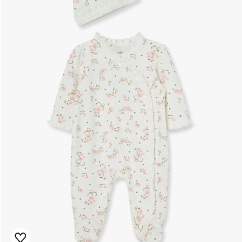 Little Me Baby Girls And Hat Footie, Ivory Rose, Newborn US