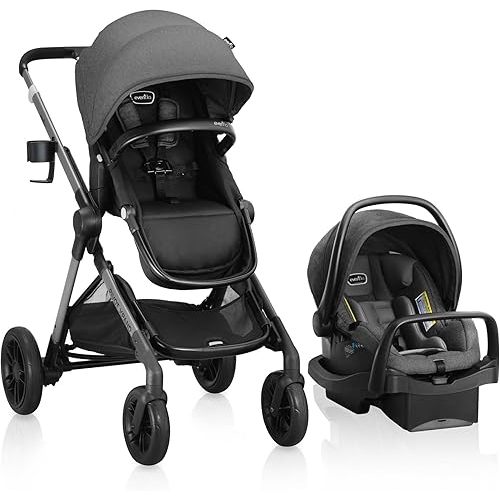 Evenflo Pivot Xpand Modular Travel System with LiteMax Infant Car Seat (Sabino Gray)