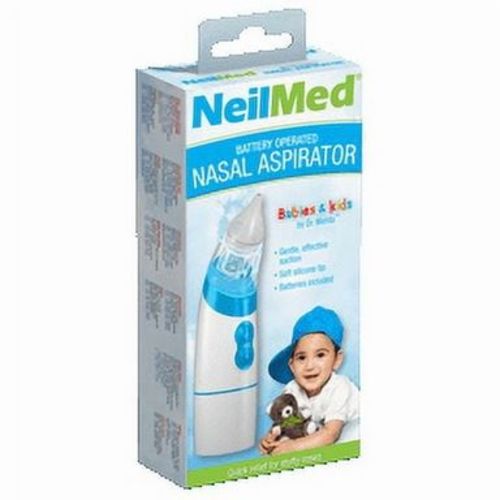 NeilMed Battery Operated Nasal Aspirator for Babies and Kids Gentle Suction Nasal Care Device