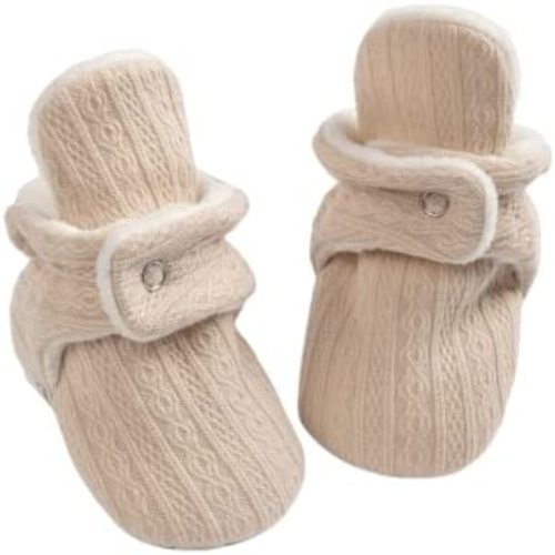 CENCIRILY Baby Unisex Booties Warm Fleece Winter Stay On Infant Slipper Socks Boys Girls Soft Non Slip Sole Newborn First Walkers Ankle Crib Shoes