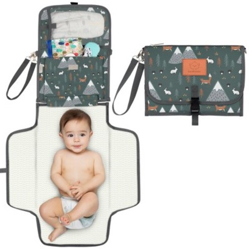 KeaBabies Ezee Diaper Changing Pad, Portable Diaper Changing Mat, Waterproof Foldable Diaper Changing Pad, Color: Woods  - Out of Stock
