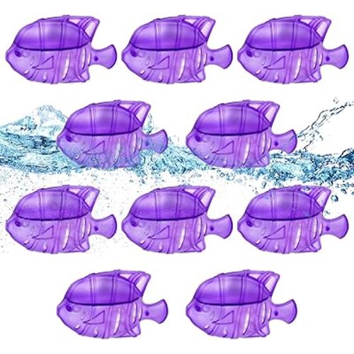 10 Pcs Humidifier Cleaner Fish,Humidifier Fish Cleaner,Universal Humidifier Tank Cleaner,Purifies Water,Prevent Hard Water Build-Up,Universal Humidifier Cleaning for Humidifiers and Fish Tank (Purple)