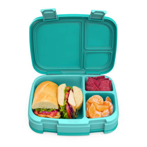 Bentgo Fresh, Leak-Proof, Versatile 4-Compartment Bento-Style Lunch Box with Removable Divider, Portion-Controlled Meals for Teens and Adults On-The-Go, BPA-Free, Food-Safe Materials (Aqua)