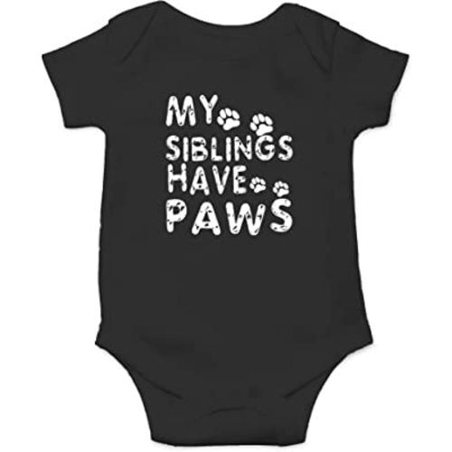 AW Fashions My Siblings Have Paws Baby Bodysuit Cute Newborn Girl Outfits Coming Home Outfit Boy Romper