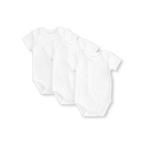 White Baby Short Sleeve Interlock Bodysuit 3 Pack | Best&Less™ Online