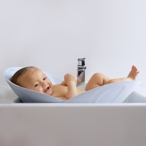 Soft Sink Baby Bath by Frida Baby Easy To Clean Baby Bathtub + Bath Cushion That Supports Baby's Head