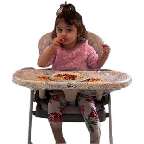 Toddler Table Cover for Highchair – 8Pcs Set High Chair Cover Compatible with Standard Trays – Disposable and Practical Design – Ideal for Non-Messy Experiences, Baby Weaning … (8 PCS)