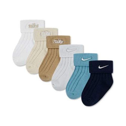 Baby Boys Rib Turn-Cuff Socks, 6 Pack
