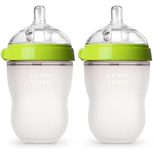 Comotomo Baby Bottle, Green, 8 oz (2 Count)