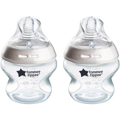 Tommee Tippee Baby Bottles, Natural Start Anti-Colic Baby Bottle with Slow Flow Breast-Like Nipple, 5oz, 0m+, Baby Feeding Essentials, Pack of 2