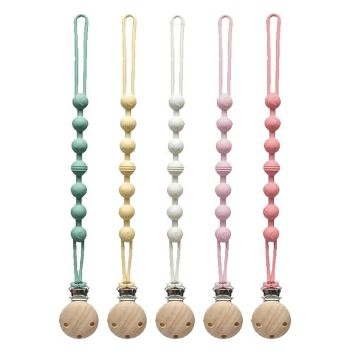 Pacifier Clip for Boys Girls - MORIBOX 5 Pack Paci Clip Soothie Baby Binky Holder for Shower Gift Birthday