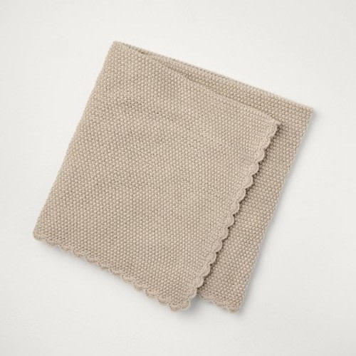 Scalloped Trim Knit Baby Blanket - Hearth & Hand™ with Magnolia, Color: Beige