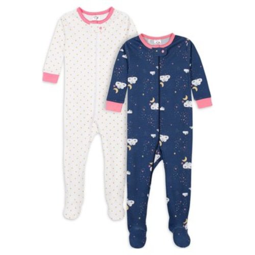 Gerber Baby & Toddler Neutral Snug Fit Footed Cotton Pajamas, 2-Pack, 0/3 Months - 5T