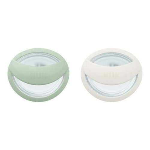 NUK Perfect Match Silicone Newborn Pacifier, for Ages 0-6m, Green & White, 2 Pack