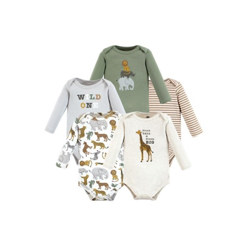 Cotton Long-Sleeve Bodysuits 5-Pack
