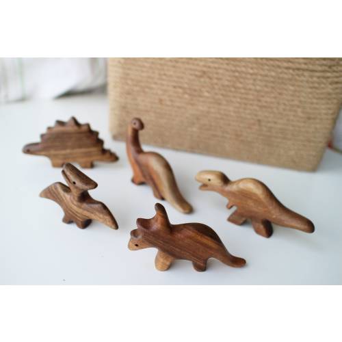 Dinosaur Wooden Toy Set dinosaur Stegoceras Diplodocus Triceratops Tyrannosaurus rex Waldorf toys Play Set Organic Wood Toys dinosaur Wooden
