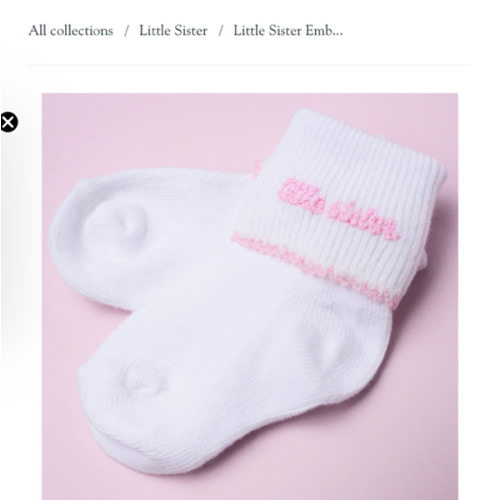 Little Sister Embroidered Socks