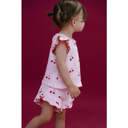Cherries Rib Set - Baby Pink – MYLA JANE