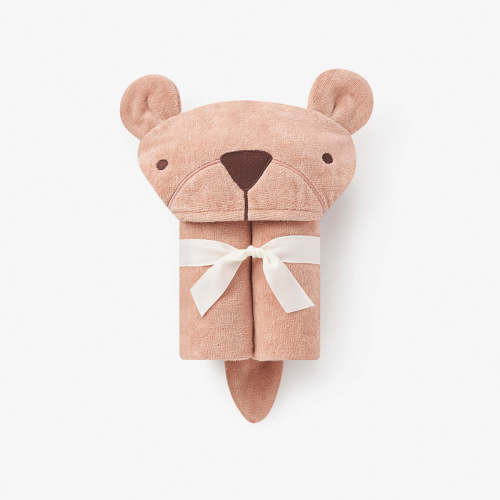 Rust Bear Hooded Baby Bath Wrap RUST / O/S