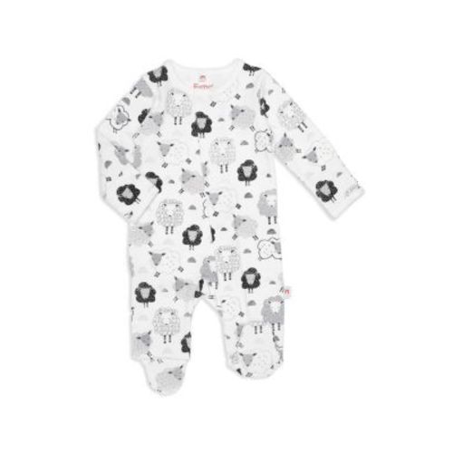 Baby Boys and Baby Girls Sheep Print Footed Coverall