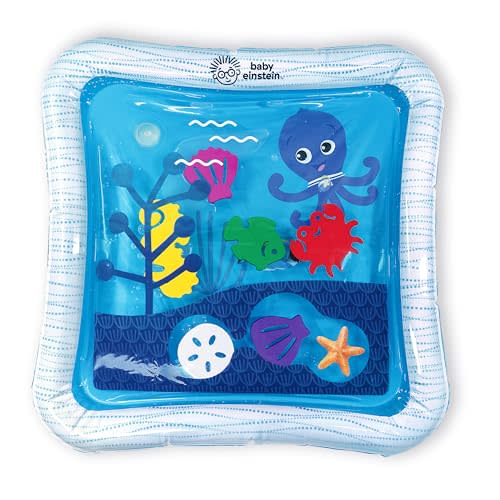 Baby Einstein Octopus Water Play Mat - Safety Fill Line, Tummy Time Activity & Sensory Toy for Babies Newborn and up, Blue