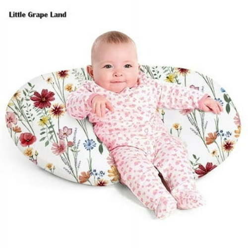 Little Grape Land Ergonomic Nursing Pillow, Breastfeeding Support Pillow,Baby lounger pillow for Bottle Feeding,Multifunctional Support Cushion for Travel,Spring Flowers