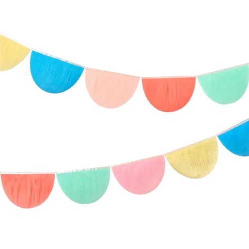 Meri Meri Rainbow Tissue Paper Scallop Garland Set (13' with excess cord - Pack of 1)