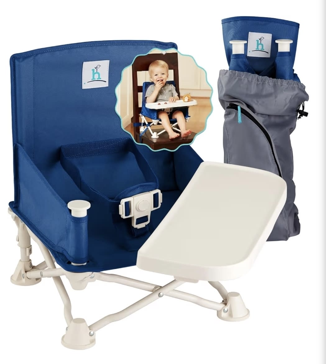 Hiccapop OmniBoost Folding Booster Chair - Midnight Blue