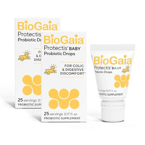 BioGaia Protectis Baby Probiotic Drops | Baby Essentials for Colic & Gas Relief | Safe for Newborns | Ease Crying, Fussing, Colic, Gas, Spit-ups & Constipation | No Dairy, Soy & Gluten | 5mL (2-Pack)