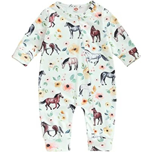 CIYCUIT Baby Girls Cactus Footies Newborn Zip Up Onesie Romper