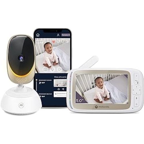 Motorola Baby Monitor VM85 - Indoor WiFi Video with Camera & Mood Light - HD 720p, Connects to Nursery App, 1000ft Range, 2-Way Audio, Remote Pan, Digital Tilt-Zoom, Temp, Lullabies, Night Vision