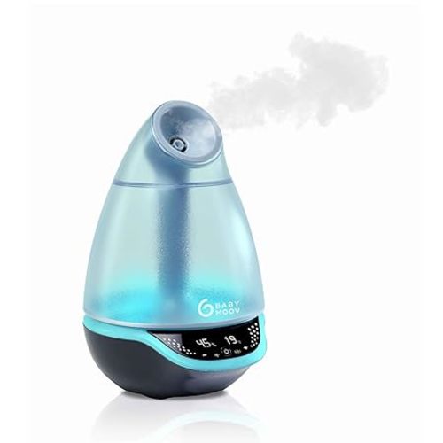 Babymoov Hygro Plus Cool Mist Humidifier 3-in-1 Humidity Control, Multicolored Night Light & Essential Oil Diffuser Easy Use and Care (No Filter Needed)