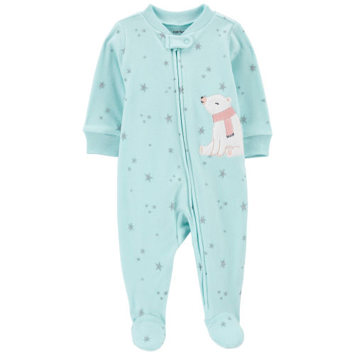 Baby Polar Bear Fleece Zip-Up Footie Sleep & Play Pajamas - Carter's | Carter's