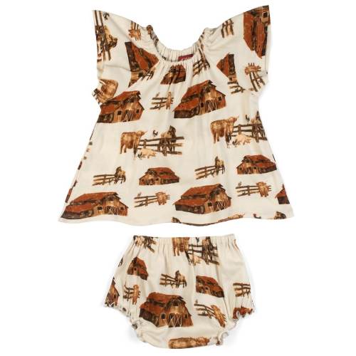 Homestead Organic Cotton Dress & Bloomer Set