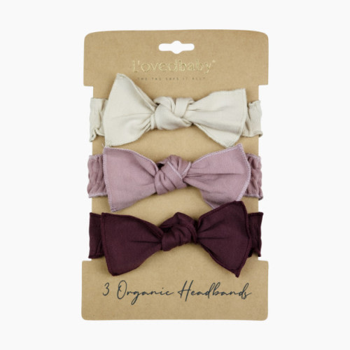L'ovedbaby Organic Smocked Headband 3-Pack - Pretty In Purple, 0-12m