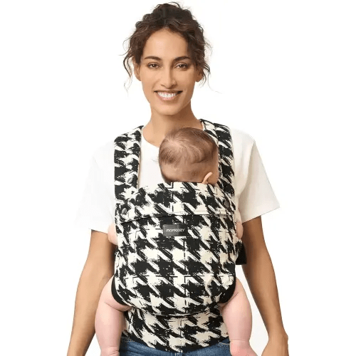 Momcozy Baby Carrier - Ergonomic, Cozy and Lightweight Carrier for 7-44lbs, Effortless to Put On, Ideal for Hands-Free Parenting, Enhanced Lumbar Support, Purehug for Infant to Toddler, Houndstooth