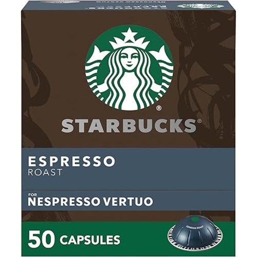 Starbucks by Nespresso Vertuo, Dark Roast Espresso, 50-count Espresso Pods, Brews 1.35 oz.