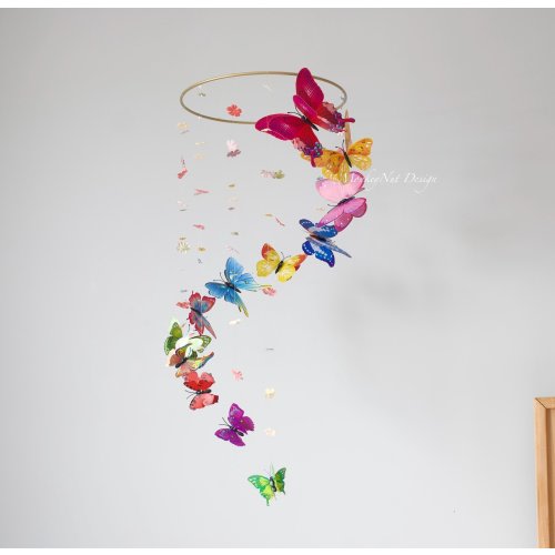 colorful spiral Butterfly mobile