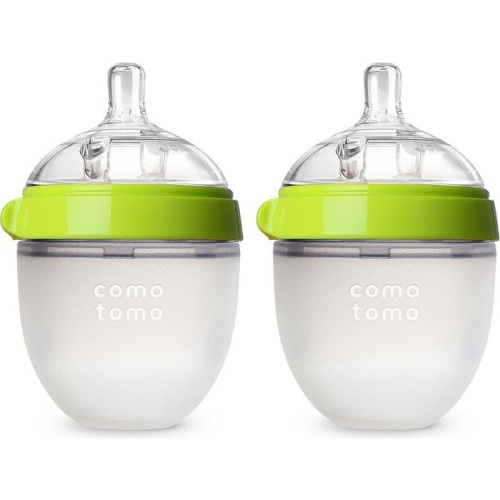 Comotomo Baby Slow Flow Bottles, Green
